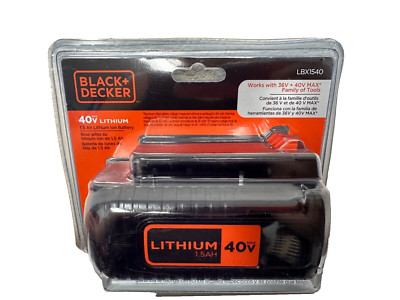 NEW OEM Black & Decker 40V Max 1.5 Ah Lithium-Ion Rechargeable Battery LBX1540