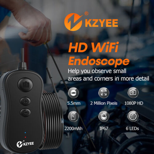 KZYEE 5.5mm Lens 1080P HD USB Wifi Endoskop Inspektion Kamera für iPhone Android - Bild 2 von 13