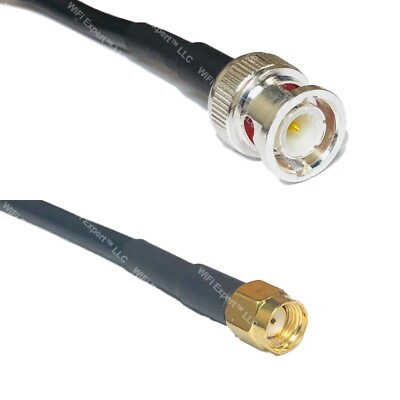 RFC240UF BNC MALE to RP-SMA MALE Coax RF Cable USA-Ship Lot