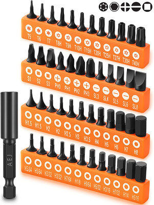 AEJ 49-Pack Screwdriver Bit Set, Hex Head Drill Bit Set, Torx Square Slotted 