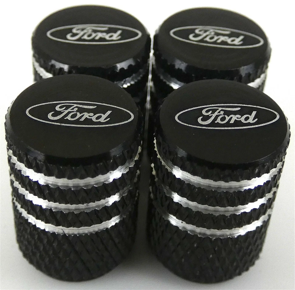 4x Ford Tire Valve Stem Caps For Car Truck Universal Fitting Black Free Shipping - Image 2 of 4