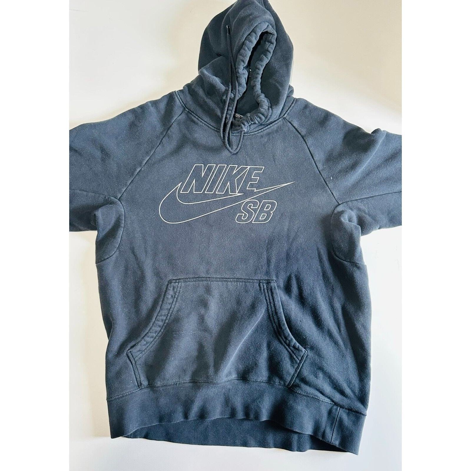 Nike SB Skateboard Hoodie Men's Small Gray Graphic Print Long Sleeve Pullover