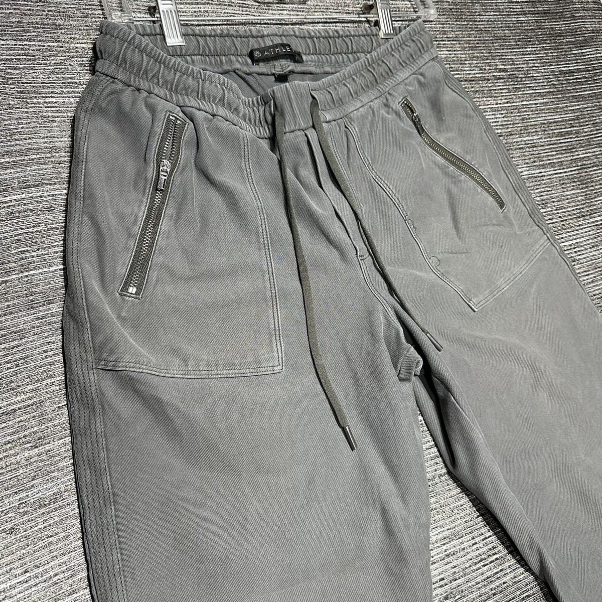Athleta hilltop heather grey elastic waist track pants 002895 Size