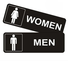 2 Pcs 9"x3" Men and Women Restroom Signs Bathroom Door Sign for Office Business