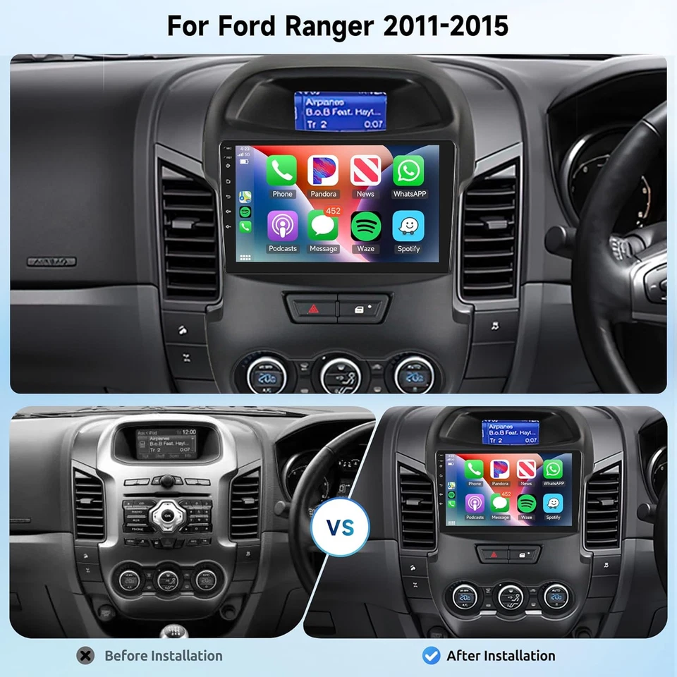 IPS CarPlay Autoradio Android 14.0 Für Ford Ranger 2011-2016 DSP GPS AUX 2G+32GB - Bild 2 von 4