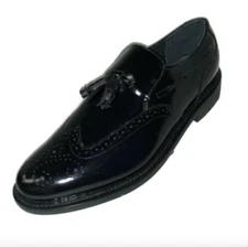  Executive Imperials 370 Tassel Wingtip Leather Black Oxford Shoes Mens Sz 12 D