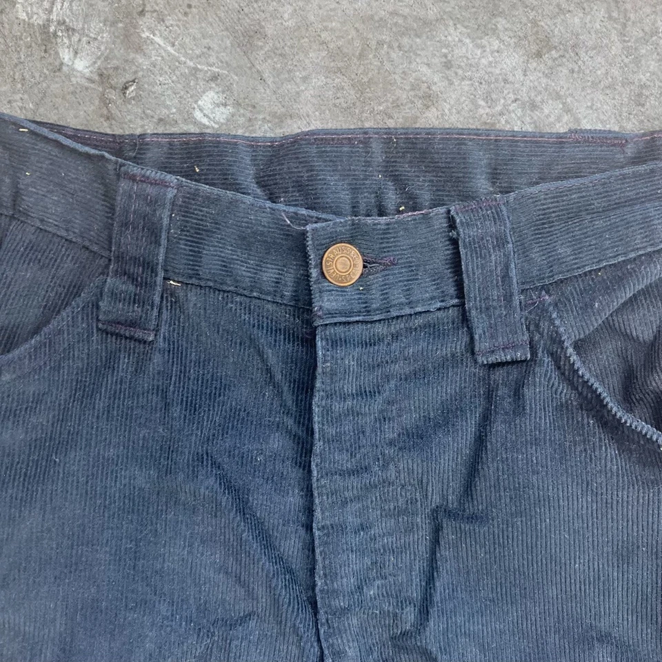 Pantalones de mezclilla para caballero Levi's Big E de colección años 60 negros lengüeta pana talla W34 L30 hechos en EE. UU. Foto 3 de 4