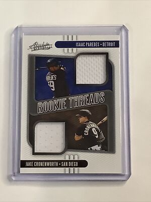 JAKE CRONENWORTH - ISAAC PAREDES 2021 ABSOLUTE ROOKIE THREADS RTD-IP A-36
