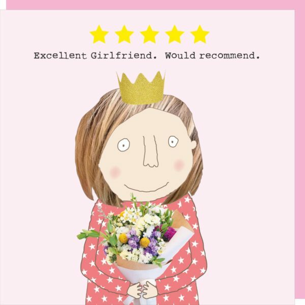 Funny 5 Star Girlfriend Valentine or Anniversary Card – Rosie Made A Thing Card