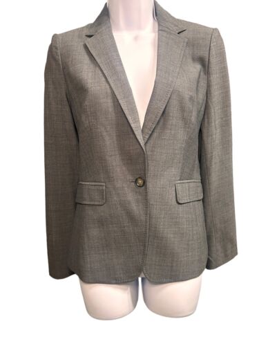 Banana Republic Women's Gray Blazer Stretch Wool Pockets Lined Size 4 Mint! - Picture 1 of 11