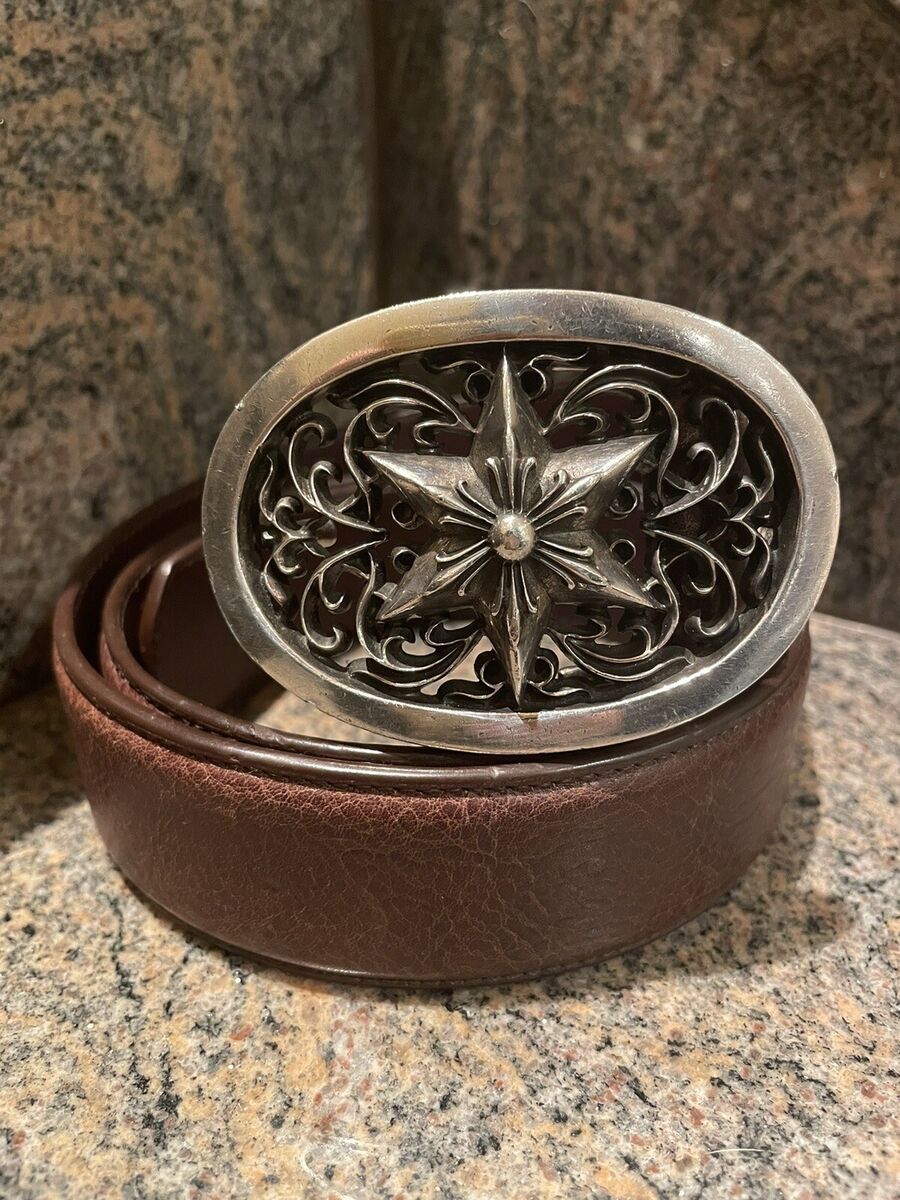 Authentic Chrome Hearts Classic Star Buckle With Brown Authentic Chrome Hearts Classic Star Buckle With Brown
