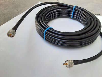 Cable Coaxial LMR-400 75 Pies PL259 Macho – Pérdida Ultra Baja, USA, Para Radio CB/HAM