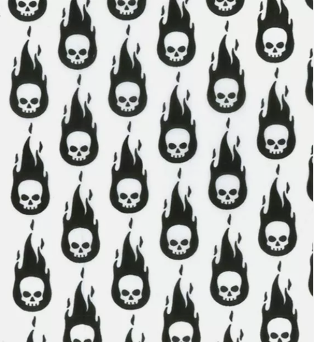 Skull Hallowee Polycotton Fabric Crafts Material Costume Clothing - Picture 3 of 3