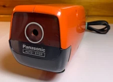 Atomic Vintage Mid Century JAPAN JAPANESE Burnt Orange Electric Pencil Sharpener