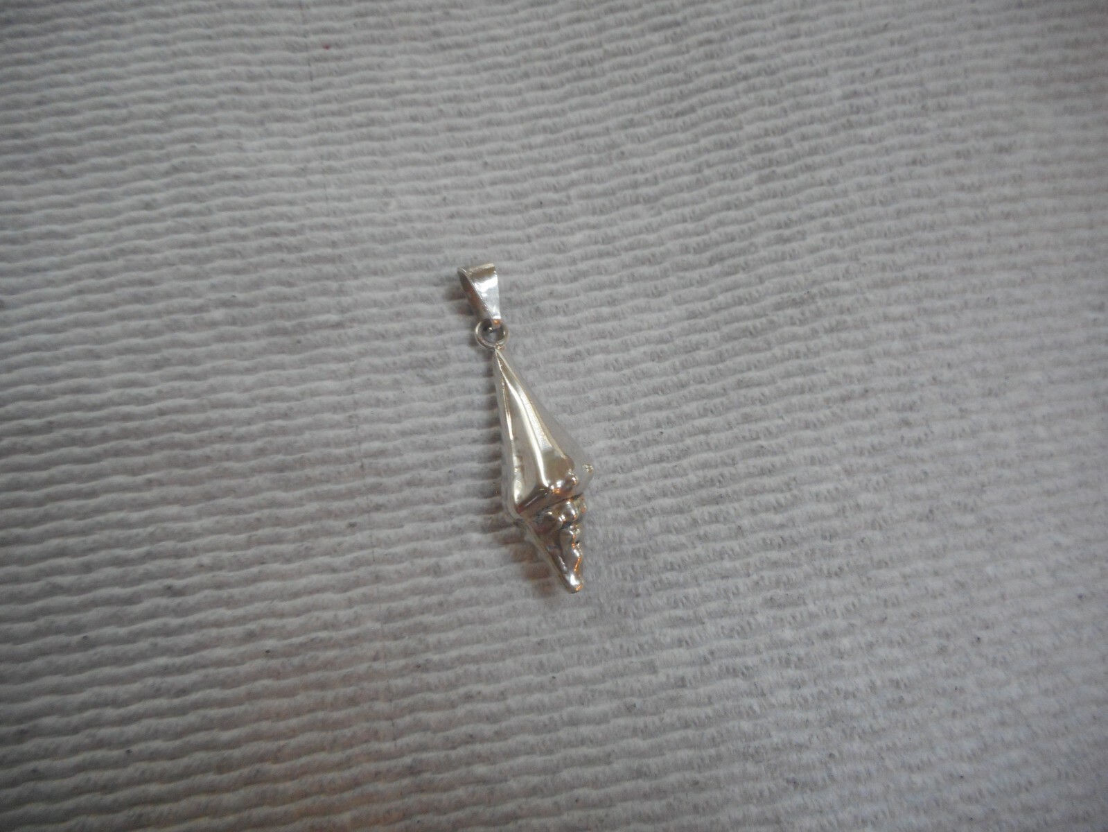 Large Sterling Silver Conch Sea Shell Pendant - image 4