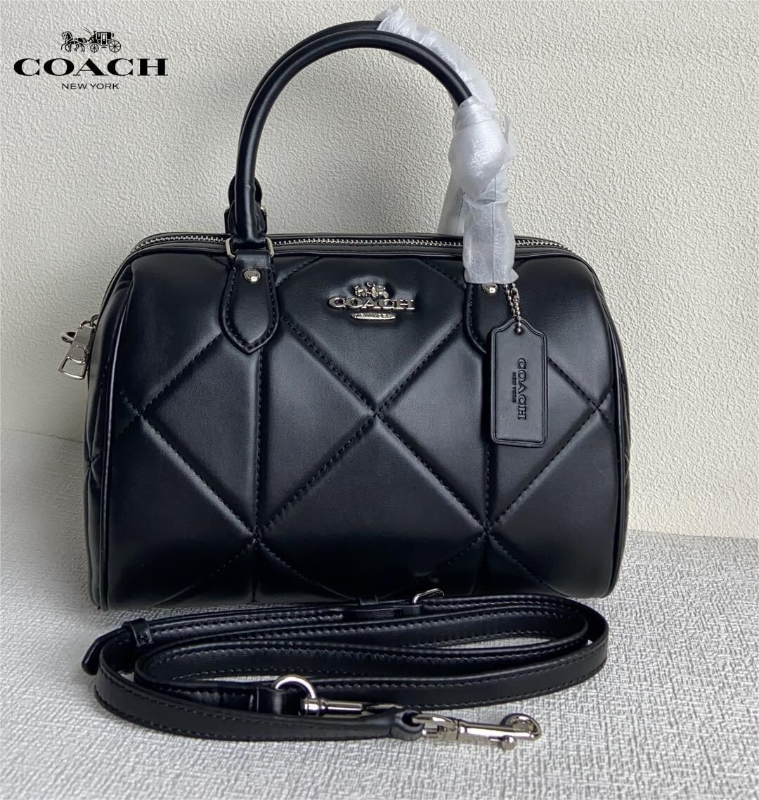 COACH Leather Quilted Puff Rowan Satchel 2WAY Shoulder bag CJ610 