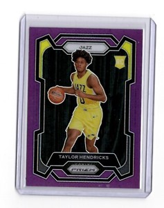Taylor Hendricks 2023-24 Panini Prizm /99 Purple Prizms Rookie RC #161 Jazz