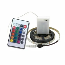 Battery Powered 5050 RGB Flexible LED Strip Light Waterproof IP65 w/ Controller