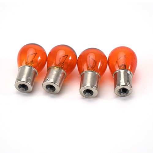 4X Turn Signal Light Bulbs For Harley Davidson Amber Bulbs 1156 Single Contact - Picture 7 of 8