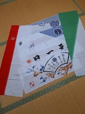 Retro Handmade Tenugui Set of 6, Rework & Dye Friendly, Used