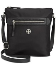 Borsa a tracolla Giani Bernini piccola nylon nord sud nero argento
