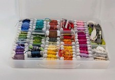Lot of Embroidery Floss Multi - Color In Plastic Organizer