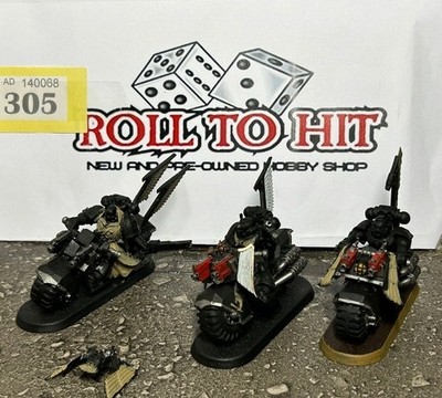Warhammer 40k Space Marines Dark Angels Ravenwing Bike Squad gut bemalt