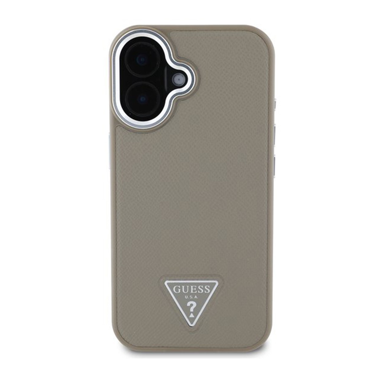 Coque iPhone 16 antichoc blindée effet rayé adhérence maximale et logo géométrique