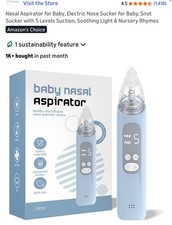 Nasal Aspirator for Baby, Electric Nose Sucker Snot Sucker with 5 Lvl Suction
