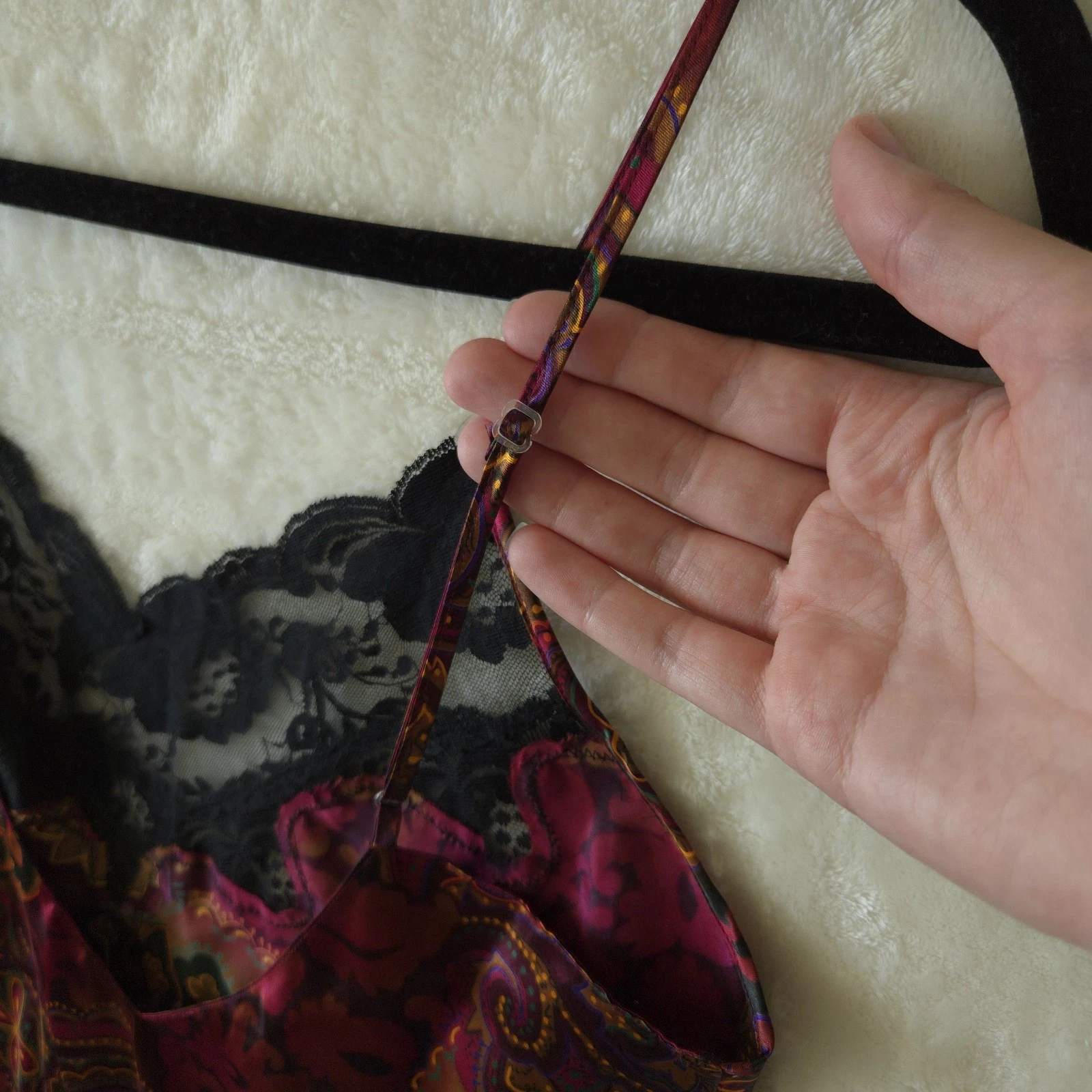 UNDERCOVER Abito slip vintage Victorias Secret etichetta oro taglia M paisley pizzo raso