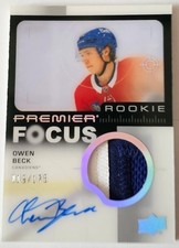 OWEN BECK 2023-24 PREMIER FOCUS ROOKIE AUTO PATCH 19/175 MONTREAL CANADIENS