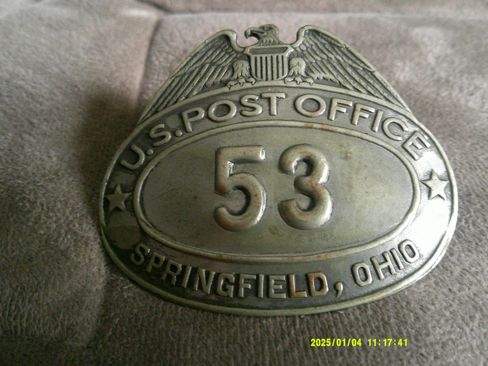 U.S. POST OFFICE-SPRINGFIELD, OH-LETTER CARRIER BADGE #53 | eBay
