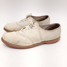 Women s Spalding Saddle Shoes White Leather Oxford Size 9 Tennis 50s