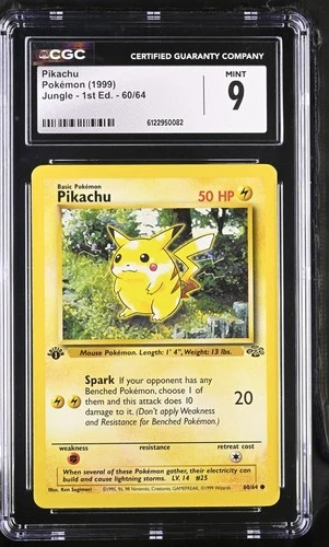 CGC 9 MINT Pikachu 1999 Jungle 1st Edition 60/64 Pokemon Card