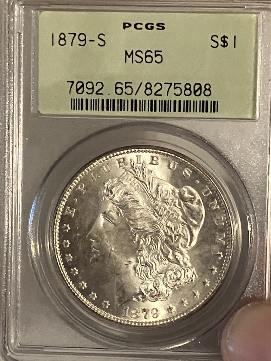 PCGS Certified MS 65 Graded 1879 Year Morgan US Dollars (1878-1921