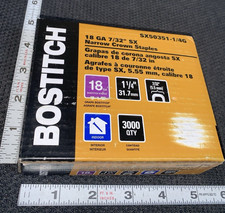 3000 ct Narrow Crown Staples Bostitch 18 GA 1-1/4" 7/32 SX SX50351-1/4G