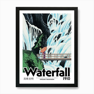 Wasserfall Hiroaki Takahashi Japaner gerahmtes Wandbild Poster Leinwanddruck Bild