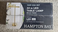 Hampton Bay 22 in. Indoor Gold Integrated LED Modern Table Lamp with Swivel Head