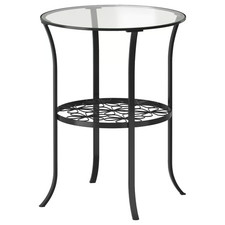 KLINGSBO IKEA 201.285.64 Sidetable Black / Glass Rare Discontinued 49 x 60 cm
