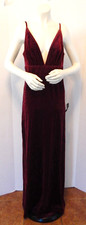 Lulus Burgundy Velvet Empire Waist Spaghetti Strap Elegant Maxi Dress Size L