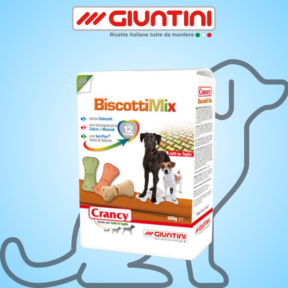Crancy Biscotti Mix [12 confezioni da 500g] Snack per cani di tutte...