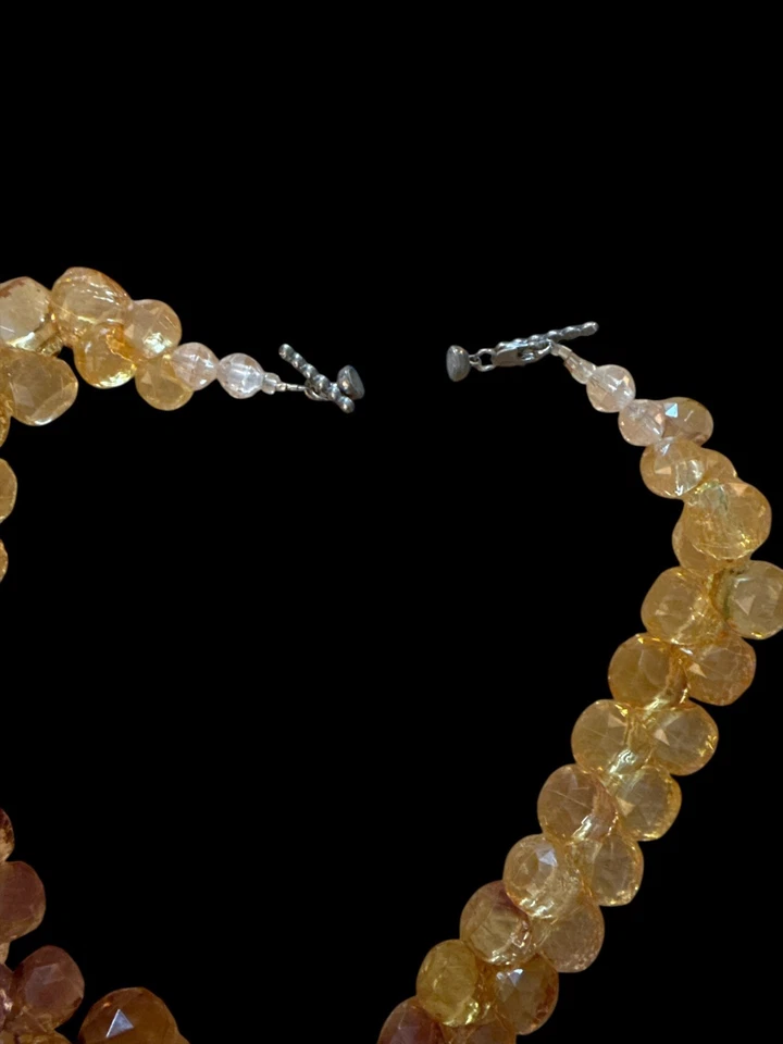 Vintage Faceted Amber Plastic Chunky Beaded Statement Necklace Retro Costume - Imagem 4 de 4