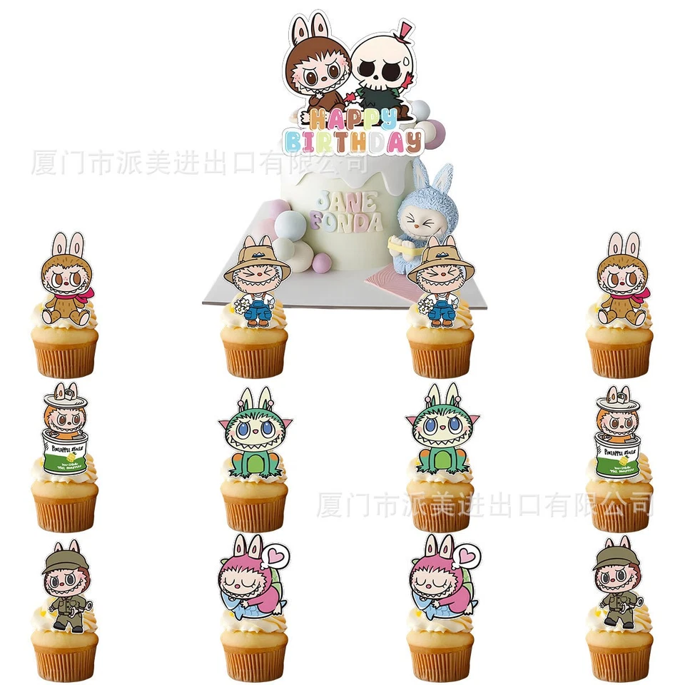 L𝘢𝘣𝘶𝘣𝘶 Monster Birthday Party Balloons Banner Cake Topper Party Decoration - Image 4 of 4