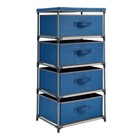4-Tier Closet Dresser with Drawers - Organizer and Storage (Navy Blue)
