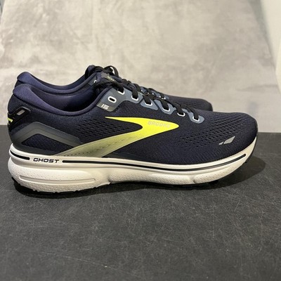 Brooks Ghost 15 Running Shoes Mens Size 9.5 Navy Blue Yellow 110393 1D 429