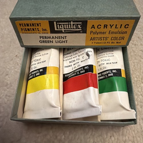 Vintage Permanent Pigments Liquitex Acrylic Artist's Color 3 Tubes Polymer