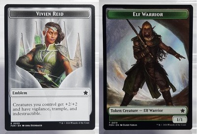 Vivien Reid Emblem / Elf Warrior Token (G 1/1) - Magic MTG : Foundation - EN/NM