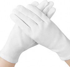100 Cotton Gloves, 6 Pairs White Cotton Gloves for Dry Hands