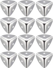 uxcell Metal Box Corner Protectors Edge Guard 25 x 25 x 25mm, Silver Tone
