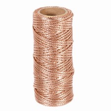 1.5mm Metallic Bakers String, Metallic Bakers Twine, Dark Rose Gold, 55Yards
